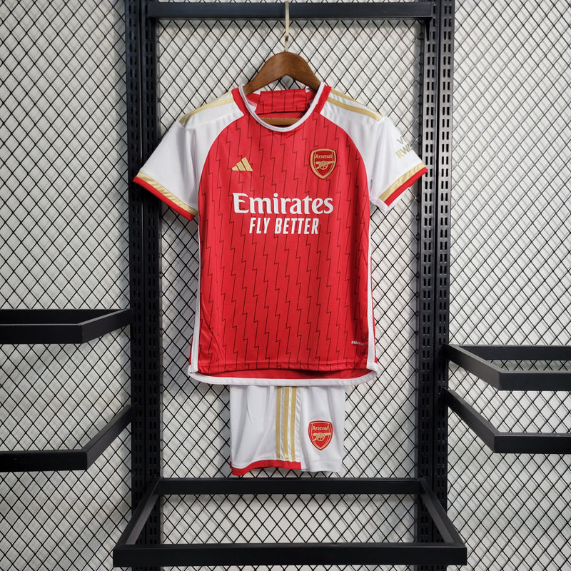 Kit Infantil Arsenal I 23/24 Adidas - Vermelho