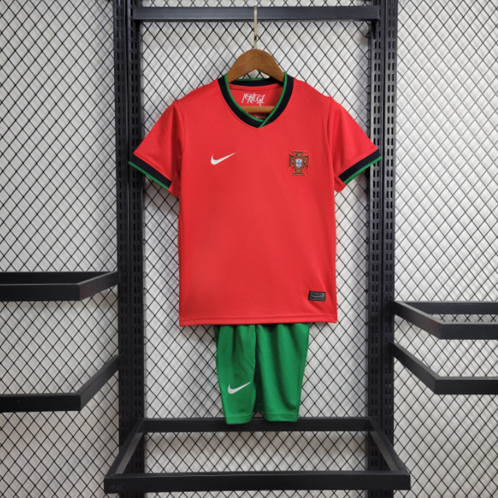 Kit Infantil Seleção Portugal 2024 Nike - Vermelho e Verde