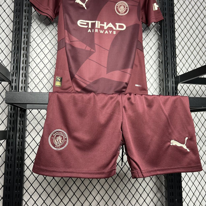 Kit Infantil Manchester City 24/25 Puma - Vinho