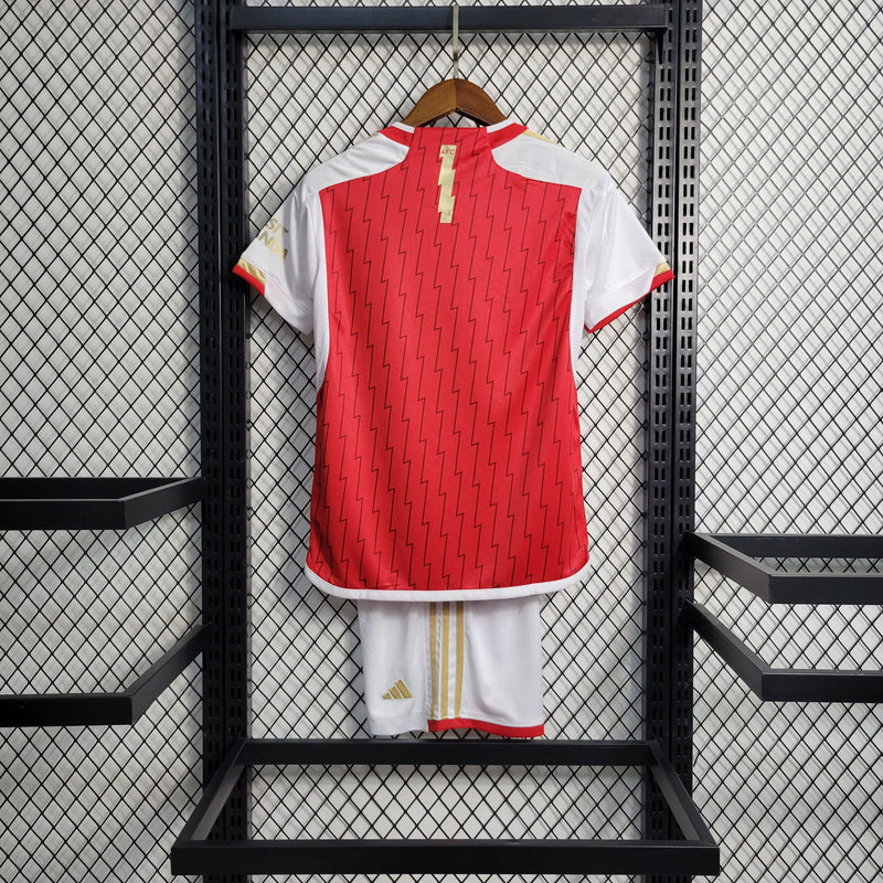 Kit Infantil Arsenal I 23/24 Adidas - Vermelho