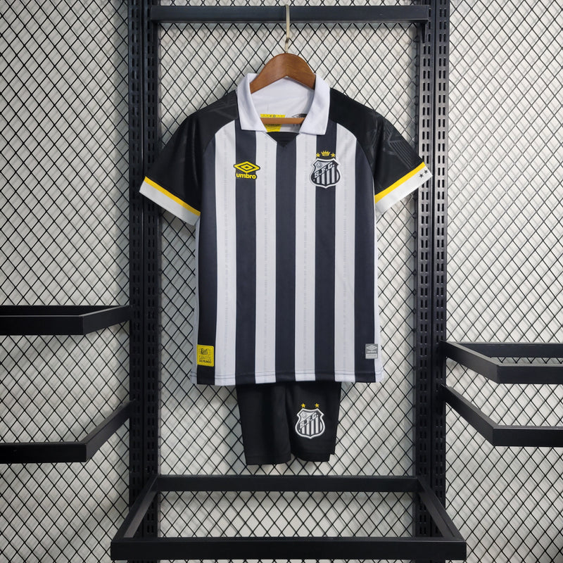 Kit Infantil Santos II 23/24 Umbro - Branco e preto