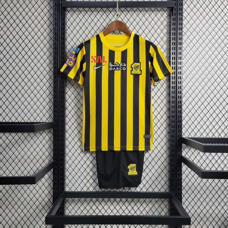 Kit Infantil Al-Ittihad I 23/24 Nike - Amarelo