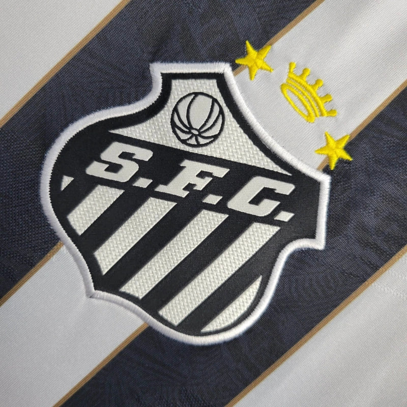 Camisa Santos II [Com Patrocínio] 2024 Umbro - Branca e Preta