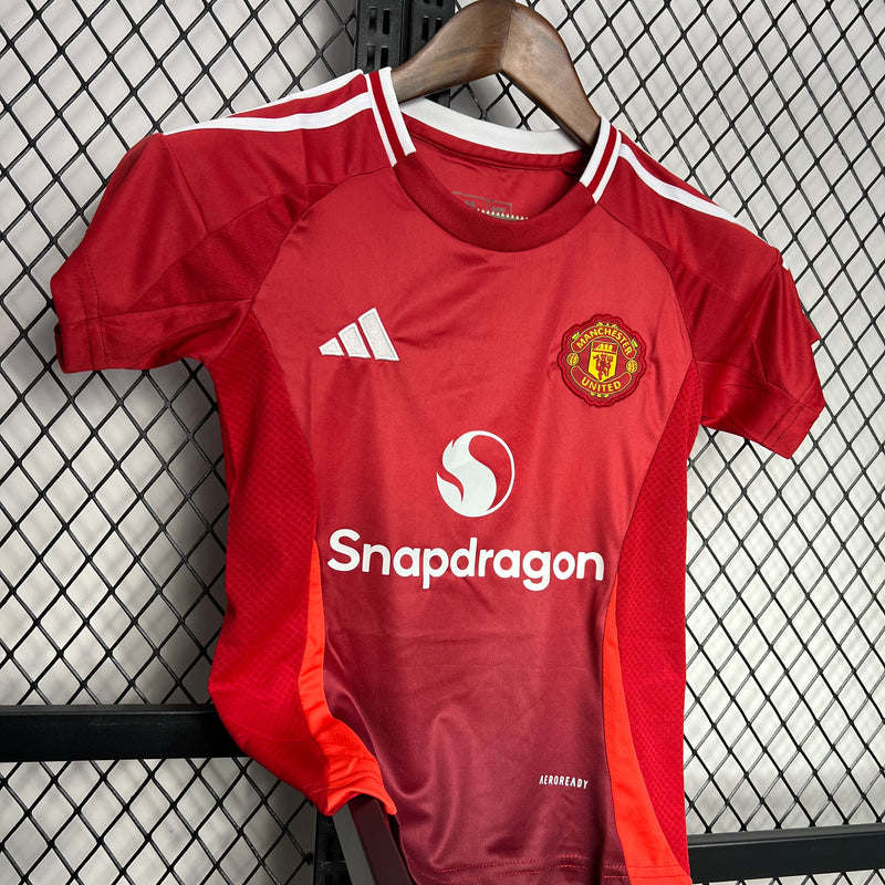 Kit Infantil Manchester United 24/25 Adidas - Vermelho