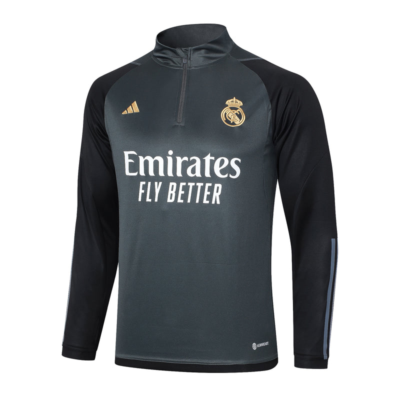 Conjunto Real Madrid 23/24 Cinza - Adidas - Com Fecho