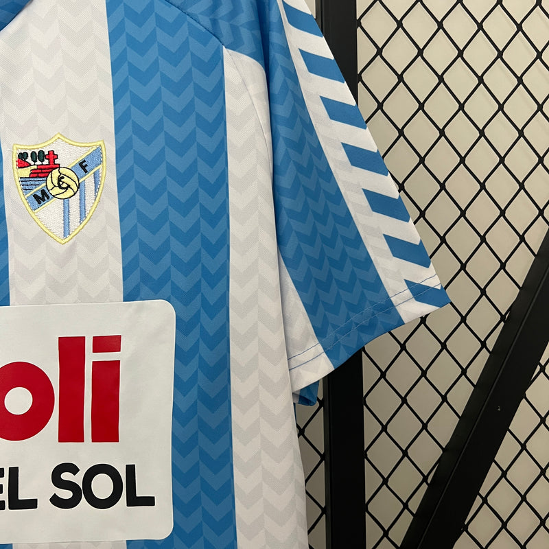 Camisa Málaga Retrô Aniversário 120 anos Hummel - Azul e Branca