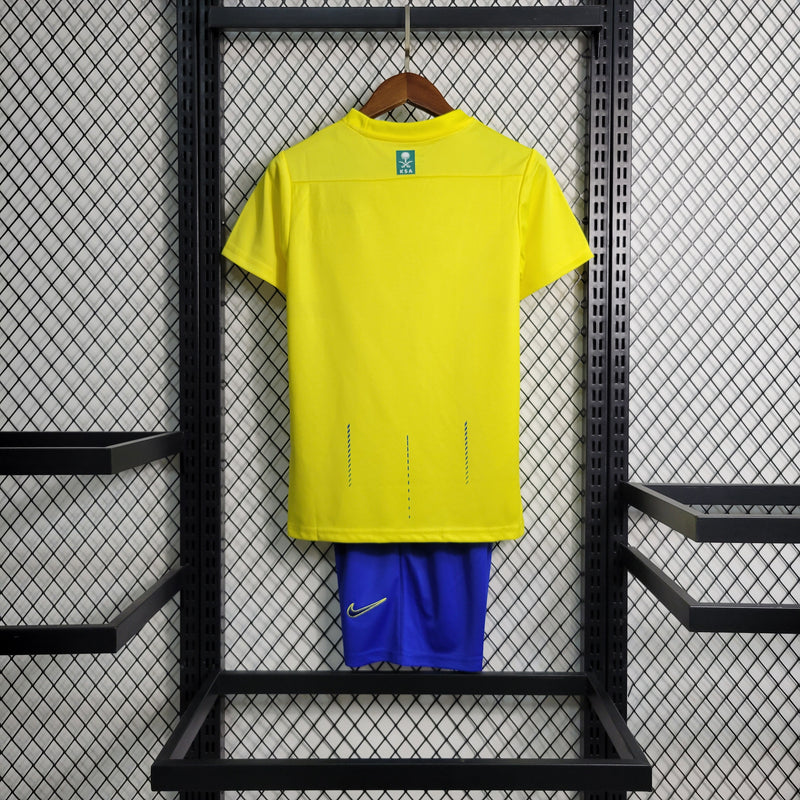 Kit Infantil Al Nassr FC I 23/24 Nike - Amarelo e Azul