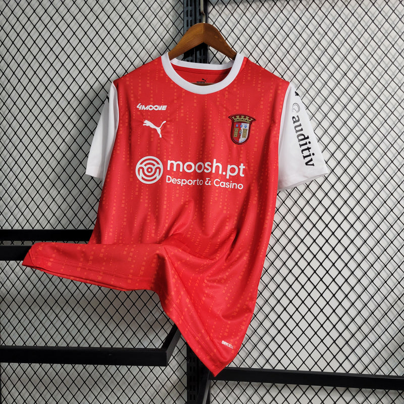 Camisa Braga I 23/24 Puma - Vermelho e Branco