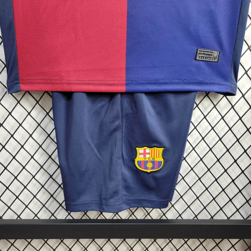 Kit Infantil Barcelona 24/25 Nike - Azul e Vermelho