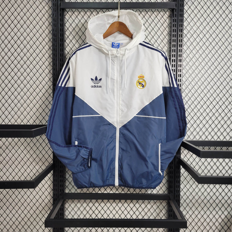 Corta-vento Real Madrid 23/24 Adidas - Azul e branco