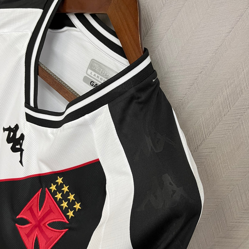 Camisa Vasco I [Com Patrocínio]  2024 Kappa - Branca com listra Preta