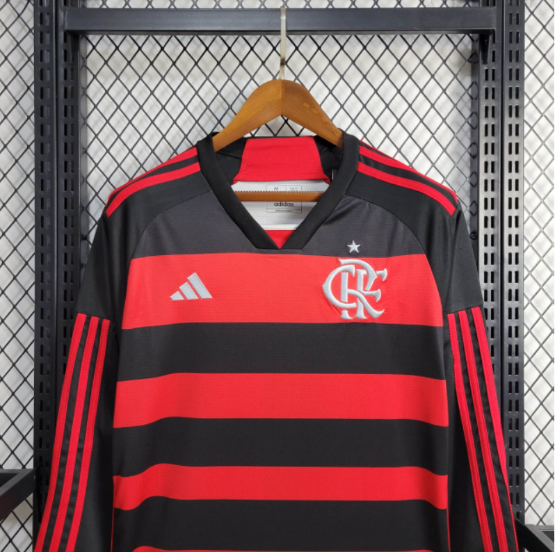 Camisa Flamengo Manga longa I 2024 Adidas - Rubro Negro