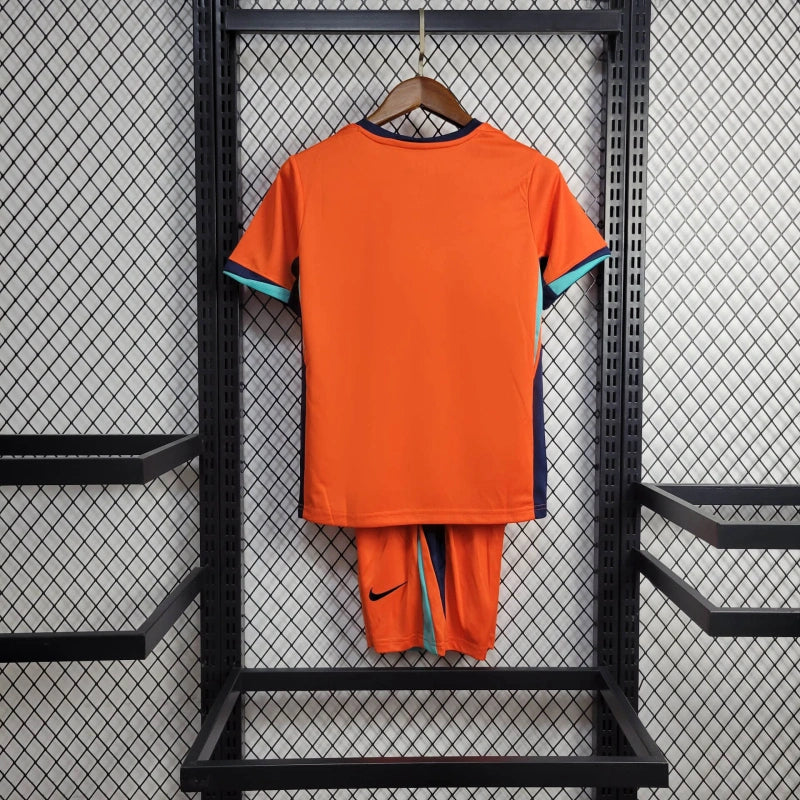 Kit Infantil Seleção Holanda 2024 Nike - Laranja