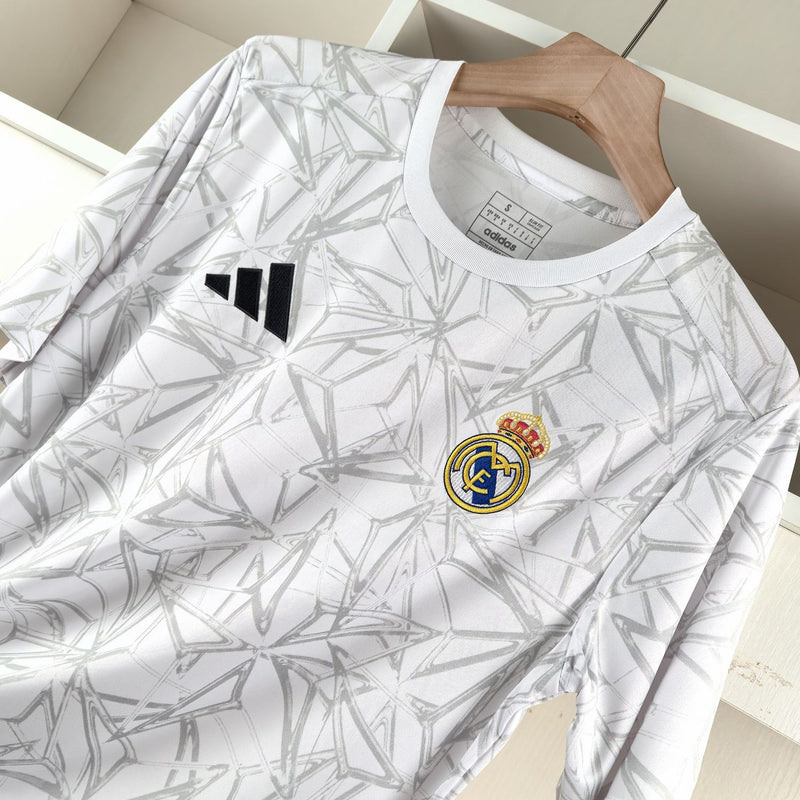 Camisa Real Madri Pré Jogo 24/25 Adidas - Branca