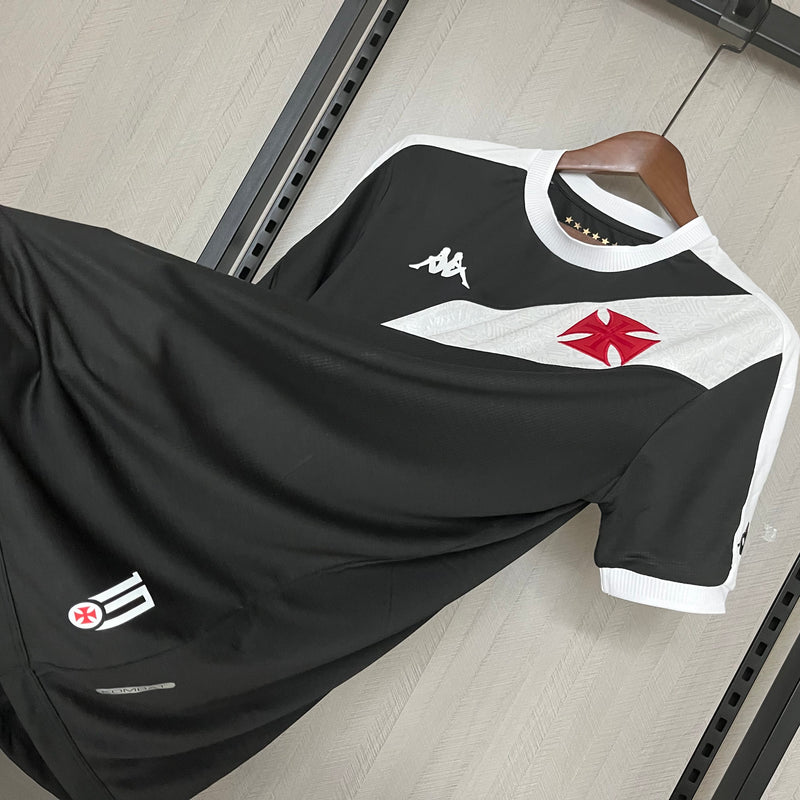 Camisa Vasco II [Com Patrocínio]  2024 Kappa - Preta com listra Branca