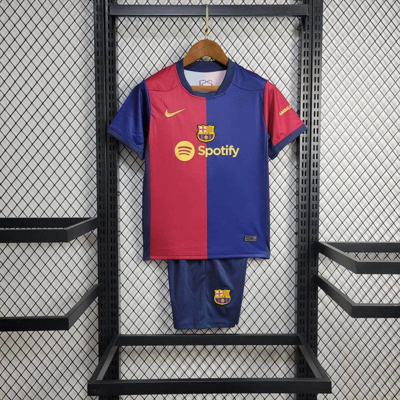 Kit Infantil Barcelona 24/25 Nike - Azul e Vermelho