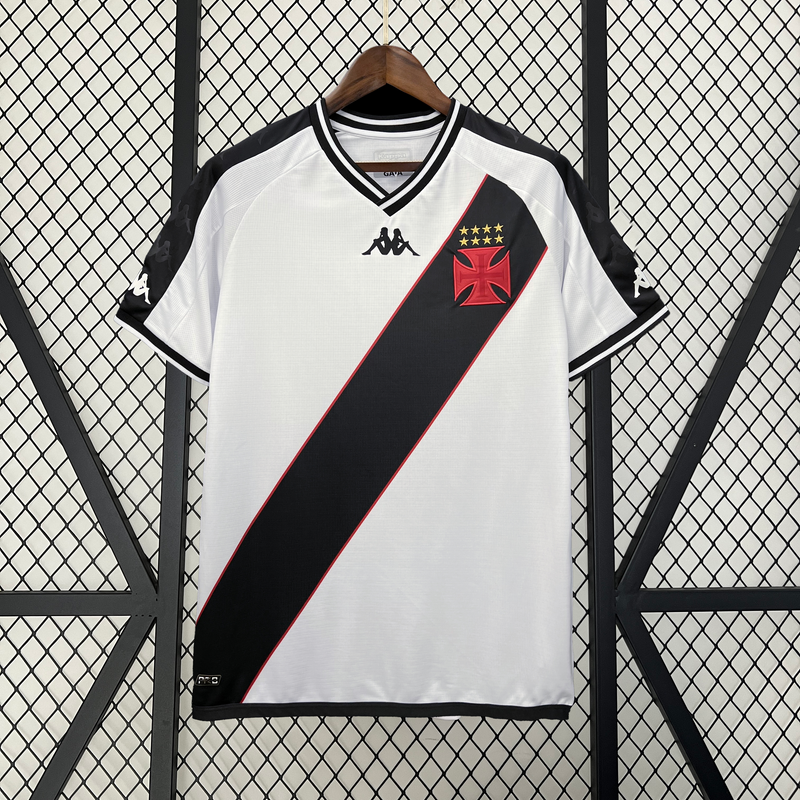 Camisa Vasco I 2024 Kappa - Branco com listra Preta