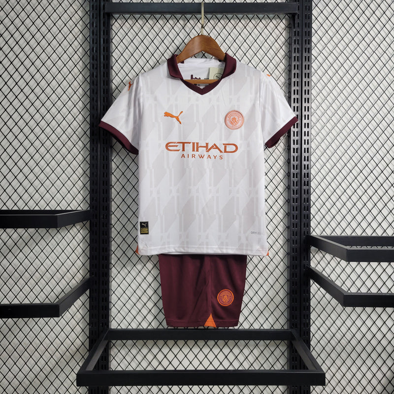 Kit Infantil Manchester City II 23/24 Puma - Branco