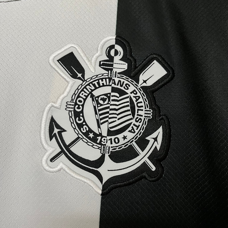 Camisa Corinthians [Com Patrocínio] 2024 Nike - Branca e Preta