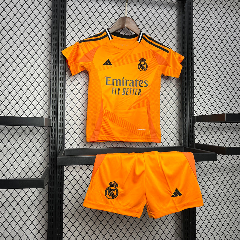 Kit Infantil Real Madrid 24/25 Adidas - Laranja