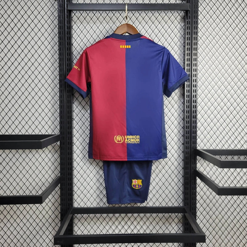 Kit Infantil Barcelona 24/25 Nike - Azul e Vermelho