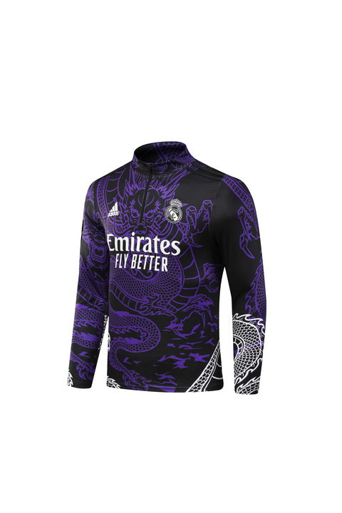 Conjunto Real Madrid 23/24 Preto - Adidas - Com Fecho