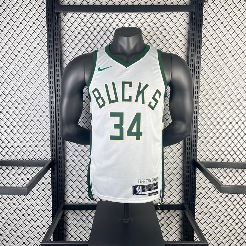 Regata Milwaukee Bucks Masculina 2023 - Branca