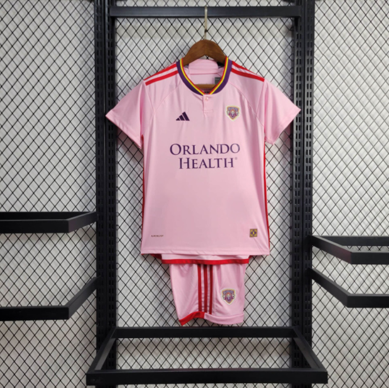 Kit Infantil Orlando City 2024 Adidas - Rosa