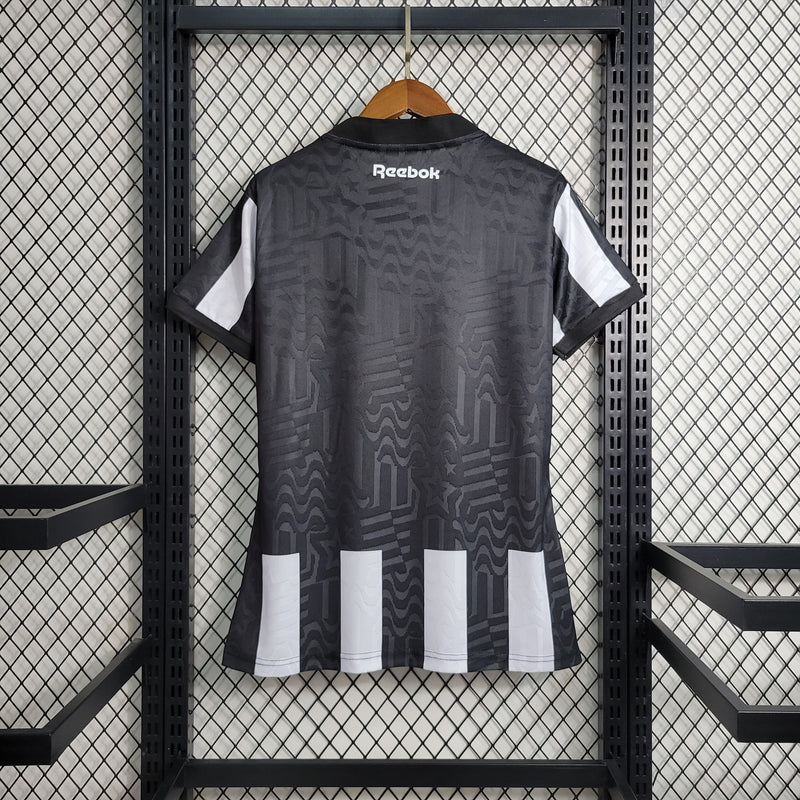 Camisa Feminina Botafogo I 23/24 Rebook - Branco/Preto