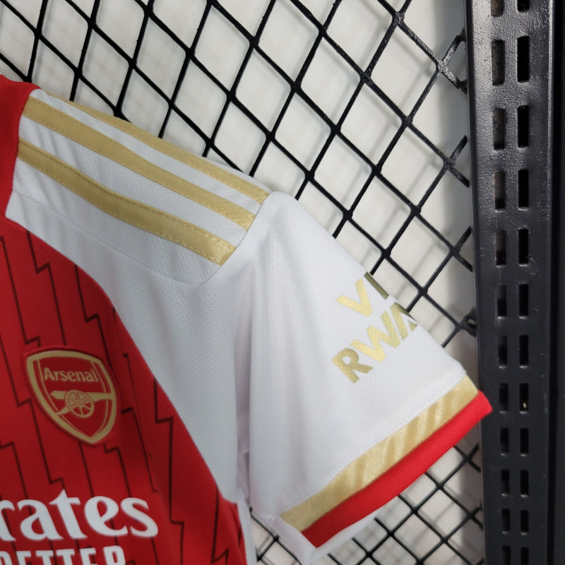 Kit Infantil Arsenal I 23/24 Adidas - Vermelho