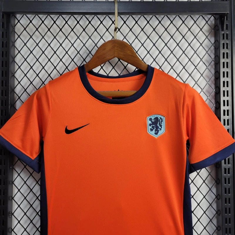 Kit Infantil Seleção Holanda 2024 Nike - Laranja