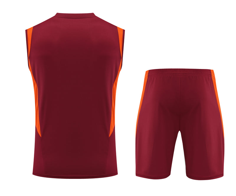 Kit Treino Manchester United 2023/24 Adidas - Vermelho