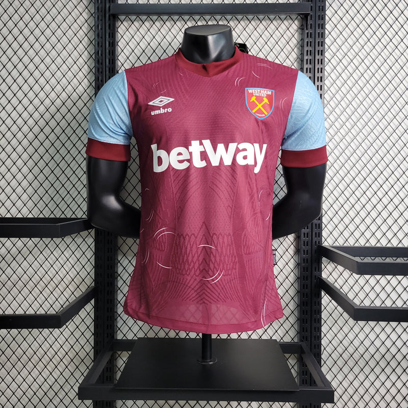 Camisa West Ham I 23/24 - Vinho e Azul - Umbro - Jogador