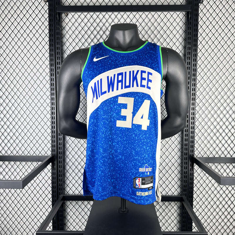 Regata Milwaukee Bucks Masculina 2024 - Azul