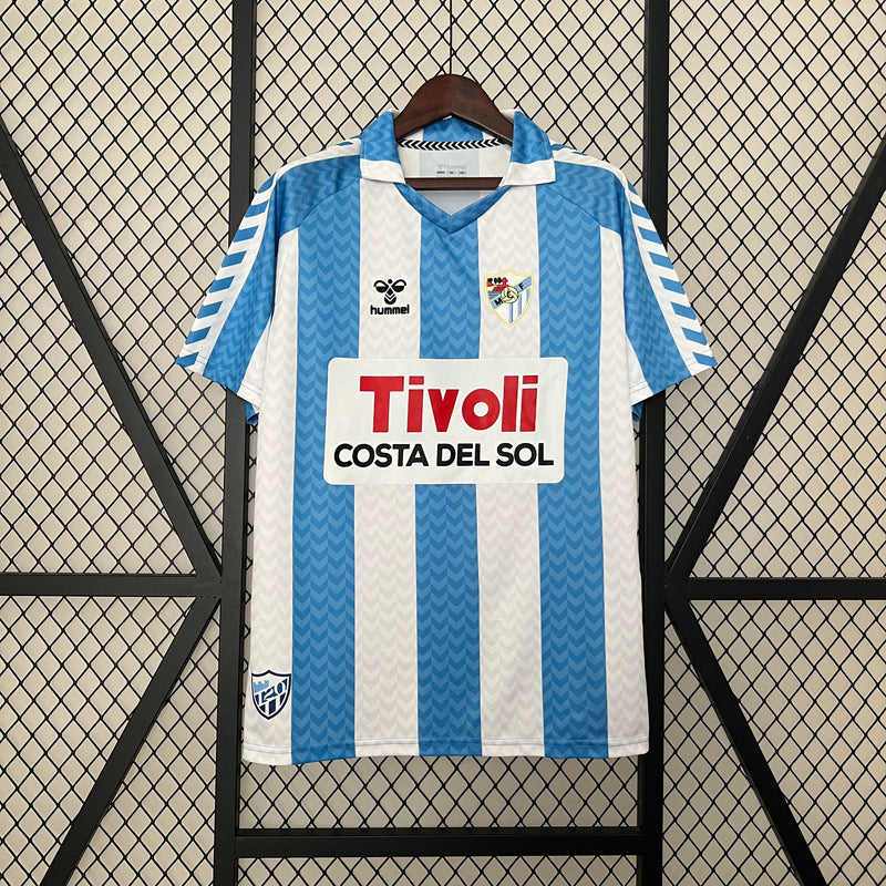 Camisa Málaga Retrô Aniversário 120 anos Hummel - Azul e Branca