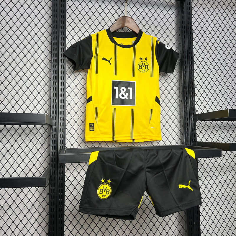 Kit Infantil Borussia Dortmund 24/25 Puma - Amarelo e preto