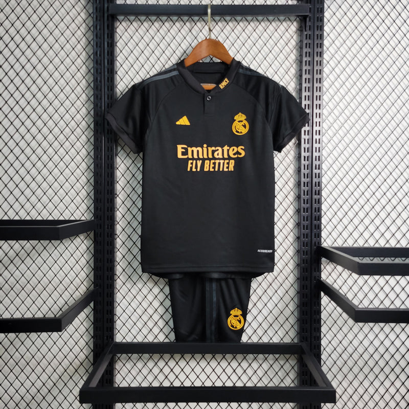 Kit Infantil Real Madri IV 23/24 Adidas - Preto