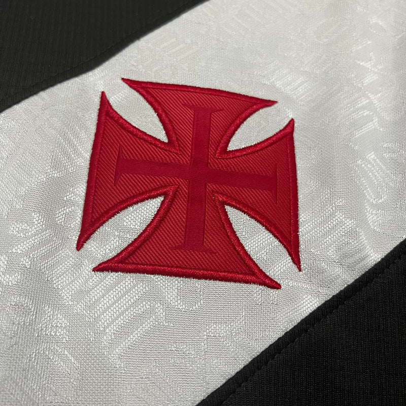 Camisa Vasco II [Com Patrocínio]  2024 Kappa - Preta com listra Branca