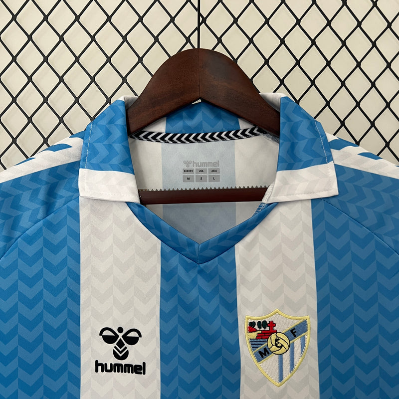 Camisa Málaga Retrô Aniversário 120 anos Hummel - Azul e Branca