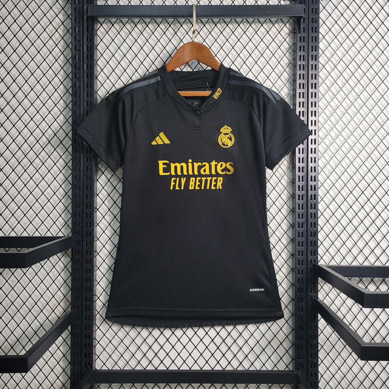 Camisa Feminina Real Madri III 23/24 Adidas - Preta