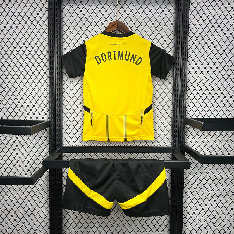 Kit Infantil Borussia Dortmund 24/25 Puma - Amarelo e preto