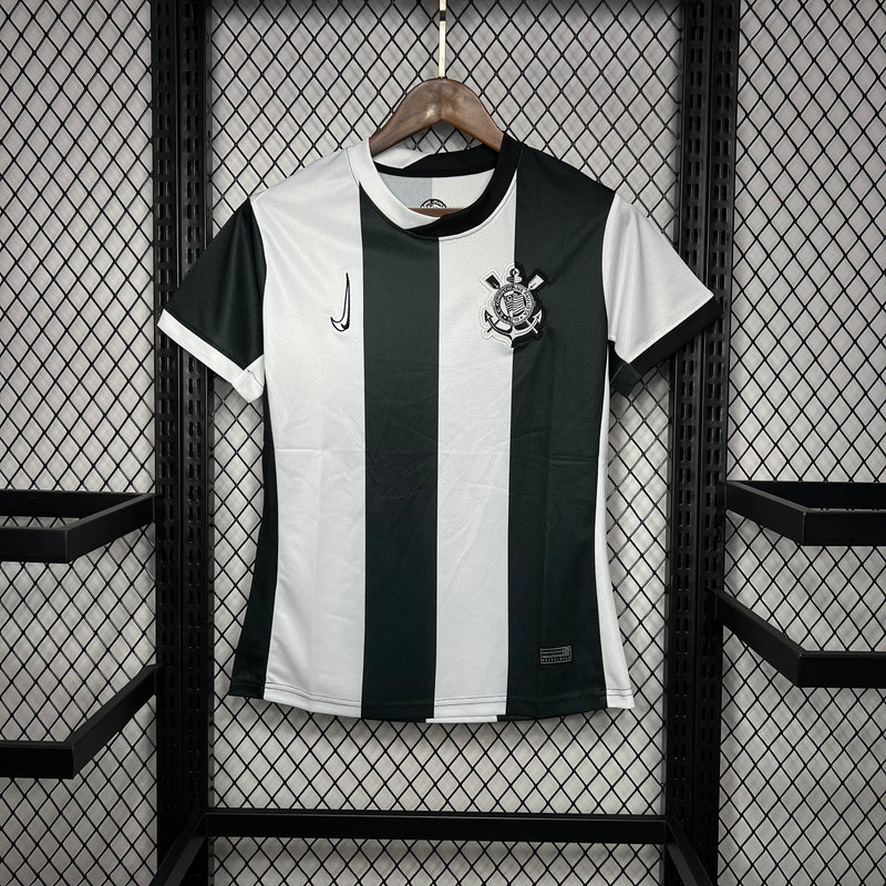 Camisa Corinthians Feminina 2024 Nike - Branca e Preta