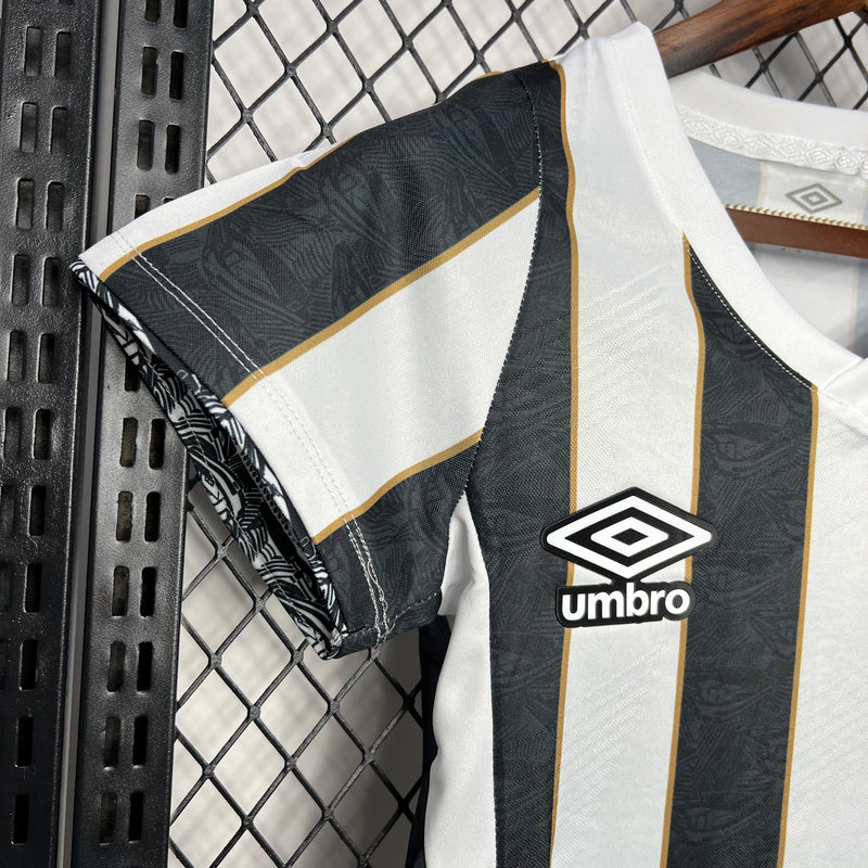 Camisa Santos Feminina 2024 Umbro - Branca e Preta