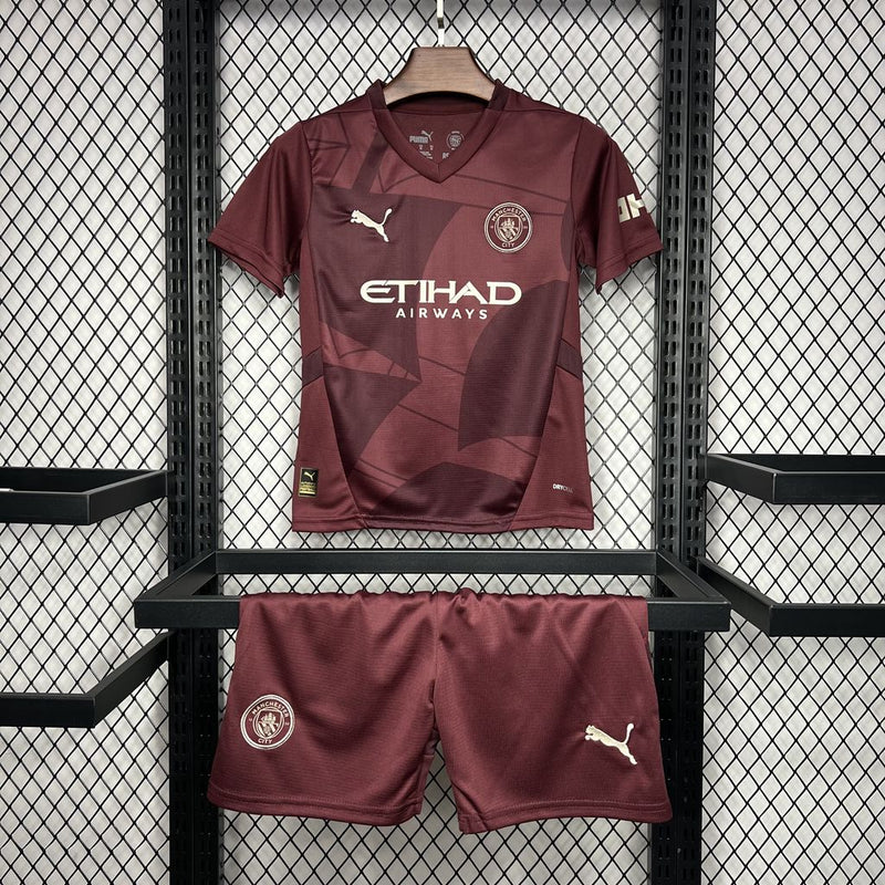 Kit Infantil Manchester City 24/25 Puma - Vinho