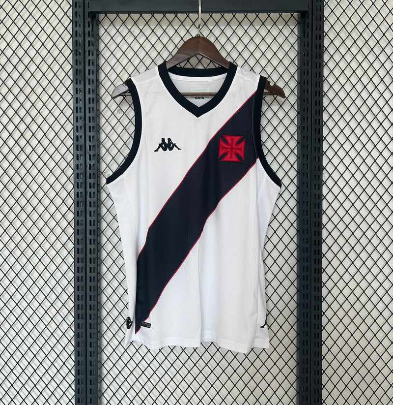 Camisa Regata Vasco 2024 Kappa - Branco com listra Preta