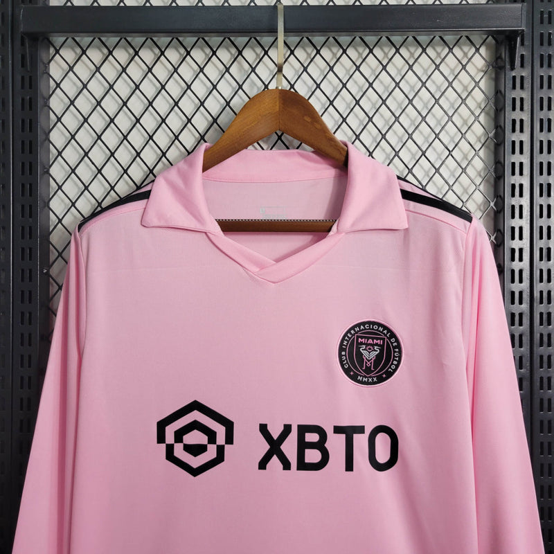 Camisa Manga Longa Inter Miami 23/24 Adidas - Rosa