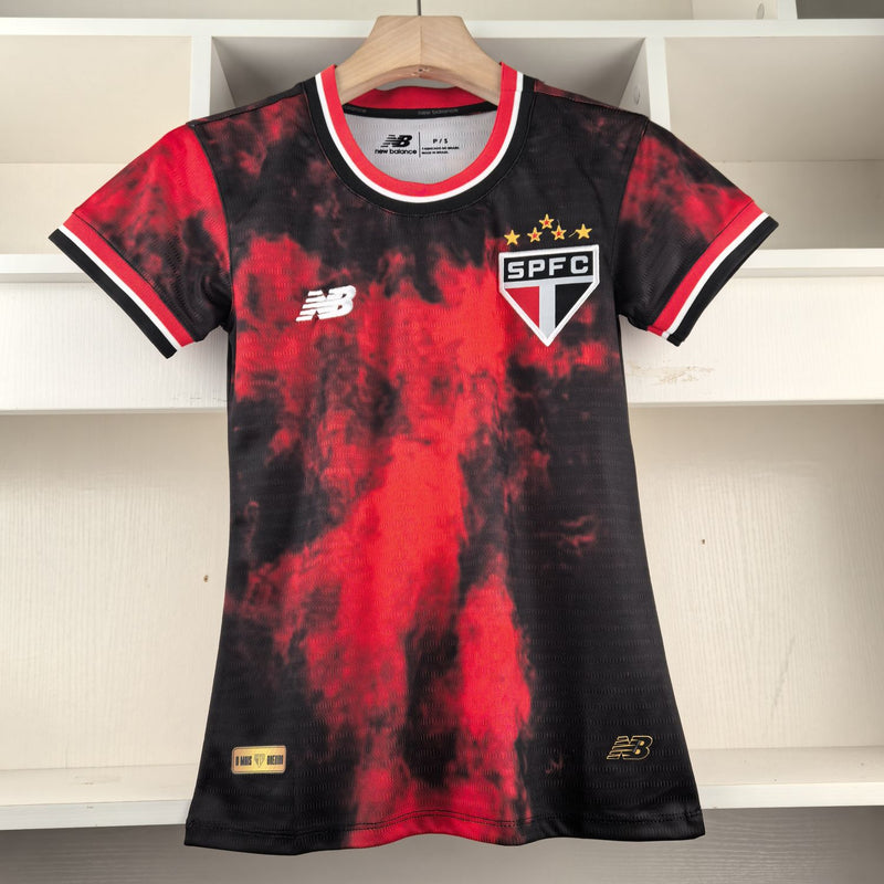 Camisa São Paulo Feminina 2024 New Balance - Vermelha e Preta