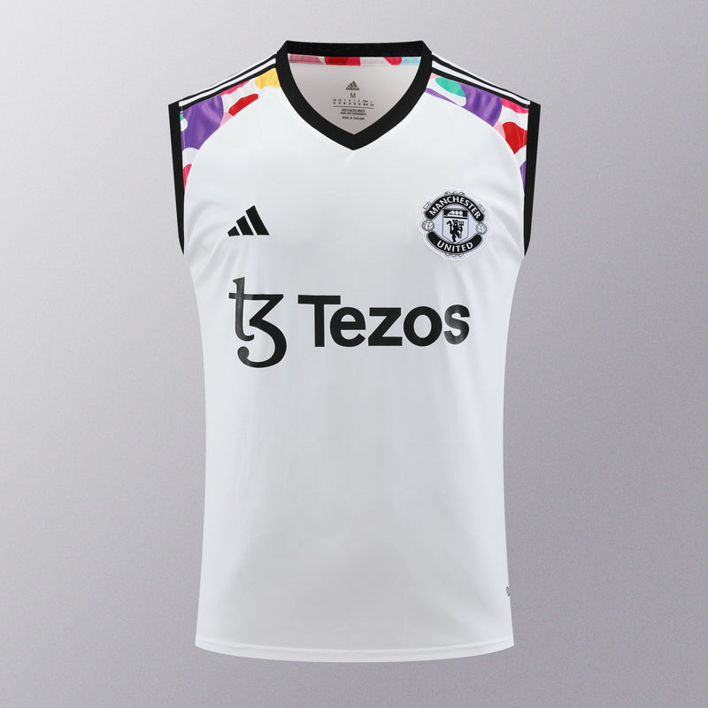 Kit Treino Manchester United 2023/24 Adidas - Branco