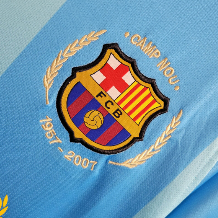 Camisa Barcelona Retrô 2007/08 Nike - Azul