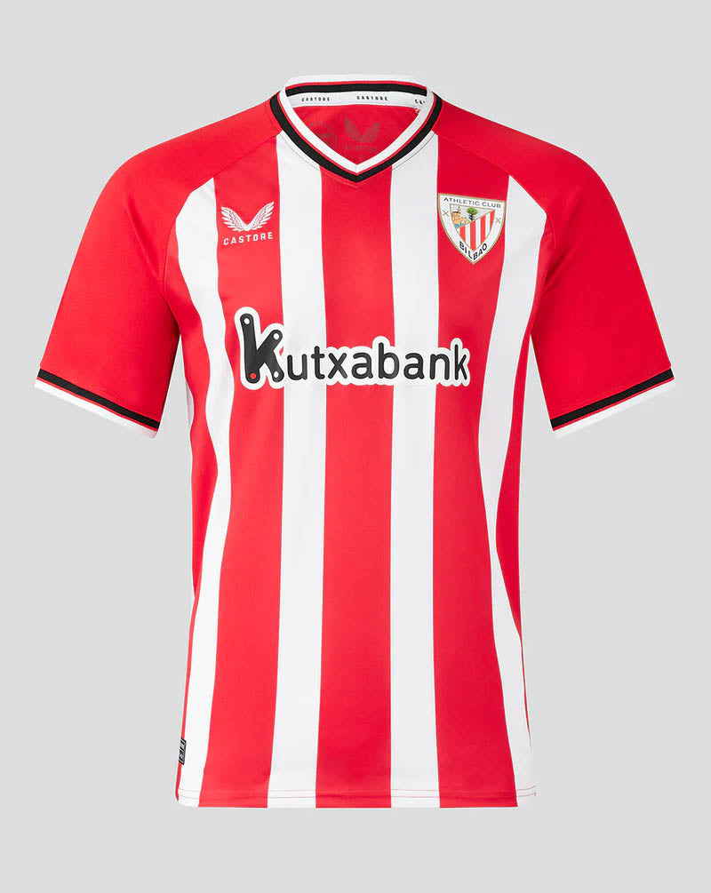 Camisa Athletic Bilbao  I 23/24 Castore - Vermelho e Branco